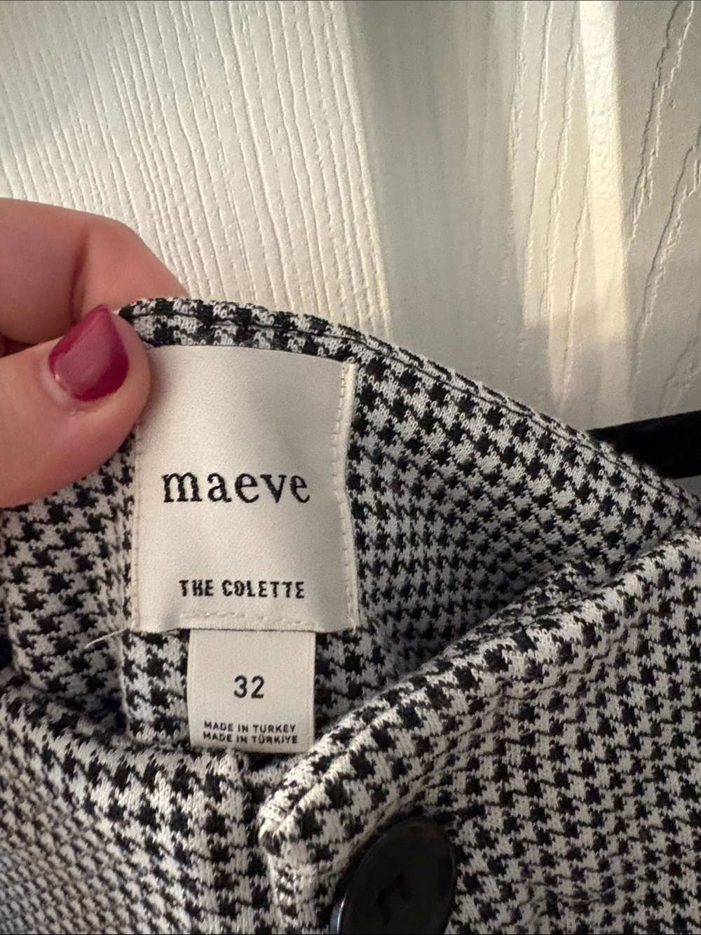 Maeve Black and White Houndstooth Wide-Leg Pants - Picture 5 of 7